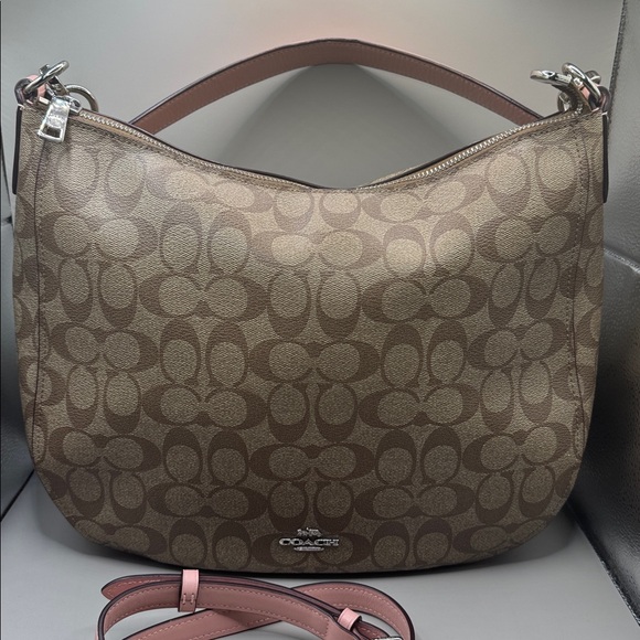 Coach Elle Hobo/Crossbody Signature Khaki Blossom - Picture 3 of 11